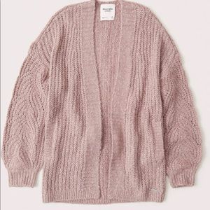 NWT Abercrombie Cable Knit Puff Sleeve Cardigan
